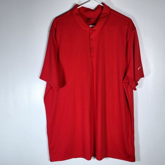 Nike Other - Nike Golf Dri-Fit‎ Standard Fit Red Polo Shirt. Men's Size 2XL.
